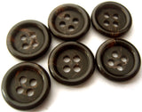 B15974 15mm Dark Brown Matt Centre 4 Hole Button