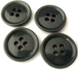 B0710 19mm Dark Slate Grey Horn Effect Glossy 4 Hole Button - Ribbonmoon