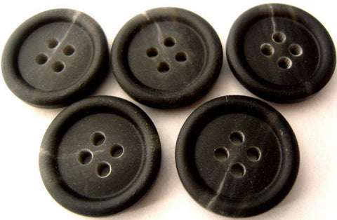 B0727 19mm Black Matt 4 Hole Button - Ribbonmoon