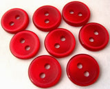 B0736 11mm Pale Cardinal Red Polyester Shirt Type 2 Hole Button - Ribbonmoon