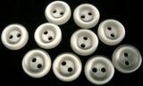 B0738 10mm Pearlised White 2 Hole Polyester Button - Ribbonmoon