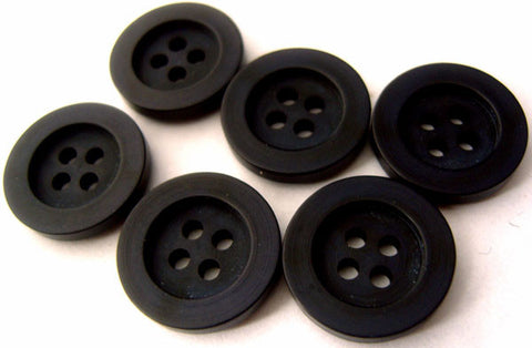 B0815 16mm Navy Soft Sheen 4 Hole Button - Ribbonmoon
