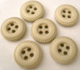 B0826 15mm Pale Beige Leather Effect 4 Hole Button - Ribbonmoon