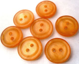 B0837 14mm Orange Peach and Iridescent 2 Hole Button - Ribbonmoon