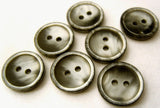 B0849 15mm Dark and Silver Greys Nacre Shell Effect 2 Hole Button