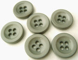 B14902 16mm Mid Grey Glossy Brace or Trouser Type 4 Hole Button