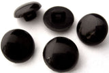B0951 13mm Black High Gloss and Slightly Domed Shank Button - Ribbonmoon