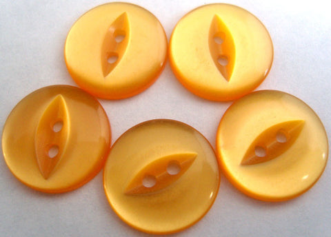 B10391 16mm Marigold 2 Hole Polyester Fish Eye Button - Ribbonmoon