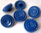 B1040 15mm Royal Blue Textured Design Shank Button - Ribbonmoon