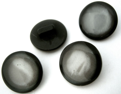 B10424 15mm Black Shank Button with a Shimmery Pearlised Surface