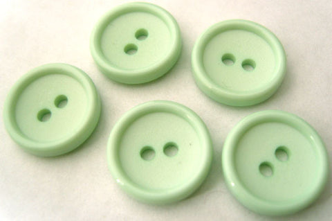 B1043 16mm Pale Mint Green Matt Centre 2 Hole Button - Ribbonmoon