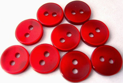 B1061 11mm Deep Red Polyester Shirt Type 2 Hole Button - Ribbonmoon