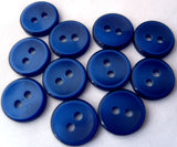B1071 10mm Dark Royal Blue Polyester Shirt Type 2 Hole Button - Ribbonmoon
