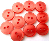 B1075 10mm Deep Coral Polyester Shirt Type 2 Hole Button - Ribbonmoon
