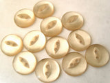 B1088 11mm Dusky Beige Pearl 2 Hole Polyester Fish Eye Button - Ribbonmoon