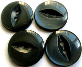 B12703 16mm Tonal Dark Grey and Navy 2 Hole Polyester Fish Eye Button - Ribbonmoon