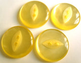 B11265 19mm Tonal Lemon High Gloss 2 Hole Polyester Fish Eye Button - Ribbonmoon