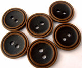 B1155 17mm Dark Brown Soft Sheen Wood Effect 2 Hole Button - Ribbonmoon