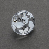 B11612 15mm Clear,White and Black Butterfly Picture Novelty Shank Button