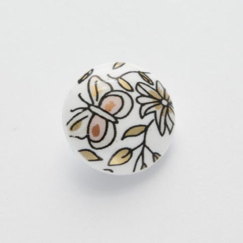B11624 15mm White, Black and Mixed Butterfly, Flower Picture Shank Button