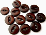 B1207 10mm Hot Chocolate Brown 2 Hole Polyester Fish Eye Button - Ribbonmoon