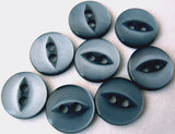 B1213 10mm Deep Dusky Blue 2 Hole Polyester Fish Eye Button - Ribbonmoon
