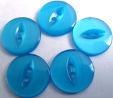 B12643 16mm Kingfisher Blue 2 Hole Polyester Fish Eye Button - Ribbonmoon