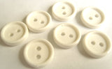 B12673 14mm Off White Matt Centre 2 Hole Button with a Rasied Gloss Rim - Ribbonmoon