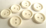 B12673 14mm Off White Matt Centre 2 Hole Button with a Rasied Gloss Rim - Ribbonmoon