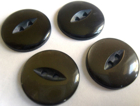B12674 21mm Dark Grey Brown Polyester Fish Eye 2 Hole Button - Ribbonmoon