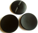 B12693 49mm Black Satin Sheen Vintage Button with a Hole Built into the Back - Ribbonmoon