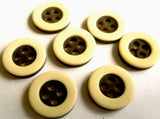 B12704 12mm Brown and Cream Bone Sheen 4 Hole Button - Ribbonmoon