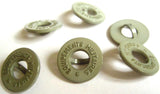 B12711 15mm Grey Green Nylon Bar Button with a Lettered Rim - Ribbonmoon