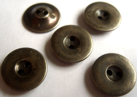 B12730 15mm Distressed Gun Metal Gilded Poly 2 Hole Button - Ribbonmoon