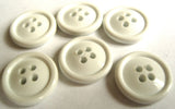 B12732 15mm Polar White Nylon Glossy 4 Hole Button - Ribbonmoon