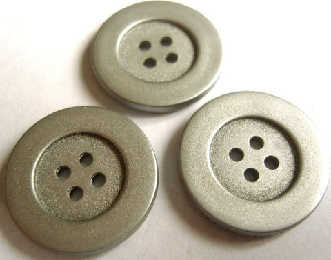 B12736 23mm Silver Grey Gilded Poly 4 Hole Button - Ribbonmoon
