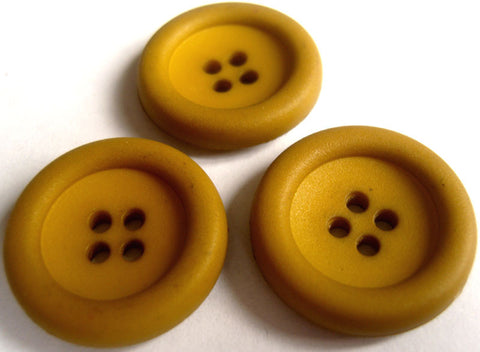 B12742 25mm Mustard Chunky Matt 4 Hole Button - Ribbonmoon