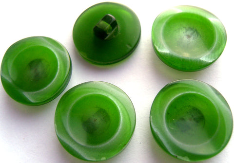 B12744 19mm Emerald Green and Pearl Polyester Shank Button