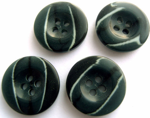 B12746 20mm Moonlight Slate, Black and Natural 4 Hole Button