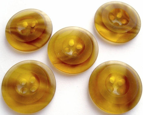 B12748 19mm Amber and Brown Translucent 4 Hole Button