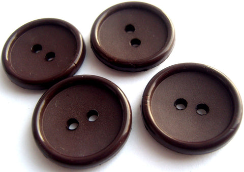 B12755 23mm Plum Brown Matt Centre Nylon Two Hole Button