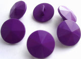 B12761 15mm Purple Gloss Shank Button, Rising to a Centre Point