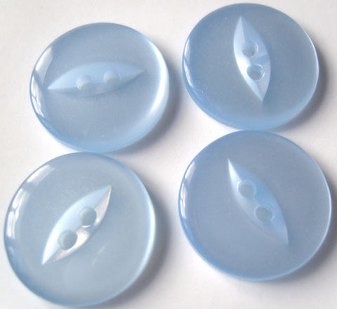 B16887 16mm Cornflower Blue Polyester Fish Eye 2 Hole Button - Ribbonmoon