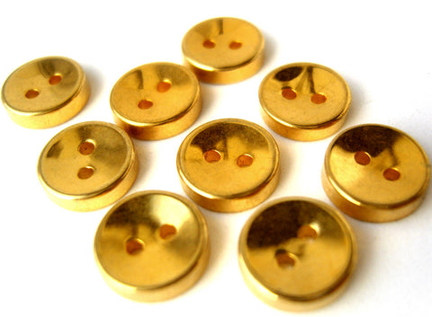 B12092 10mm Gold Metal 2 Hole Button