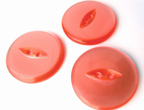 B12918 23mm Coral Polyester 2 Hole Fish Eye Button