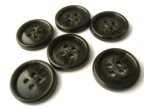 B12920 15mm Tonal Greys Glossy 4 Hole Button