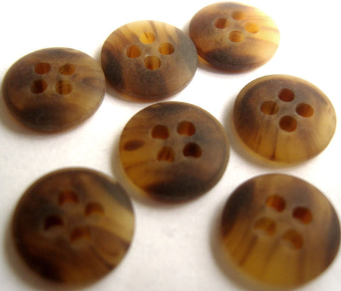 B13019 12mm Brown Tortoiseshell Bone Sheen 4 Hole Button - Ribbonmoon