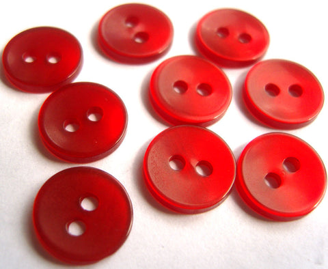 B13034 11mm Red Polyester Shirt Type 2 Hole Button - Ribbonmoon