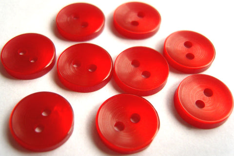 B13035 11mm Light Red Polyester Shirt Type 2 Hole Button - Ribbonmoon
