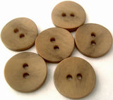 B1303 15mm Deep Beige Bone Sheen 2 Hole Button - Ribbonmoon